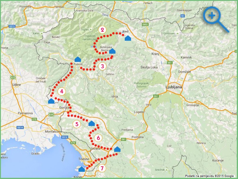 map cycling vistas wines tour slovenia