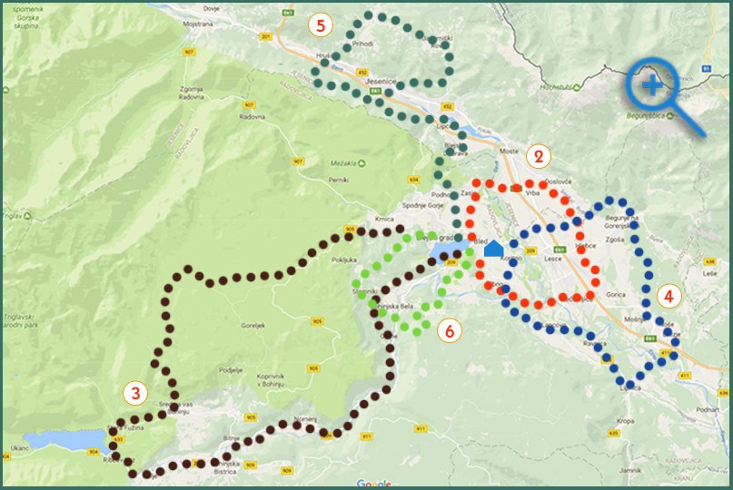 map mtb tours from Lake Bled